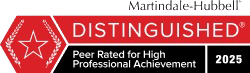 Logo Recognizing Brittain Law's affiliation with Martindale Hubbell Preeminent 2025