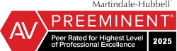 Logo Recognizing Brittain Law's affiliation with Martindale Hubbell Preeminent 2025